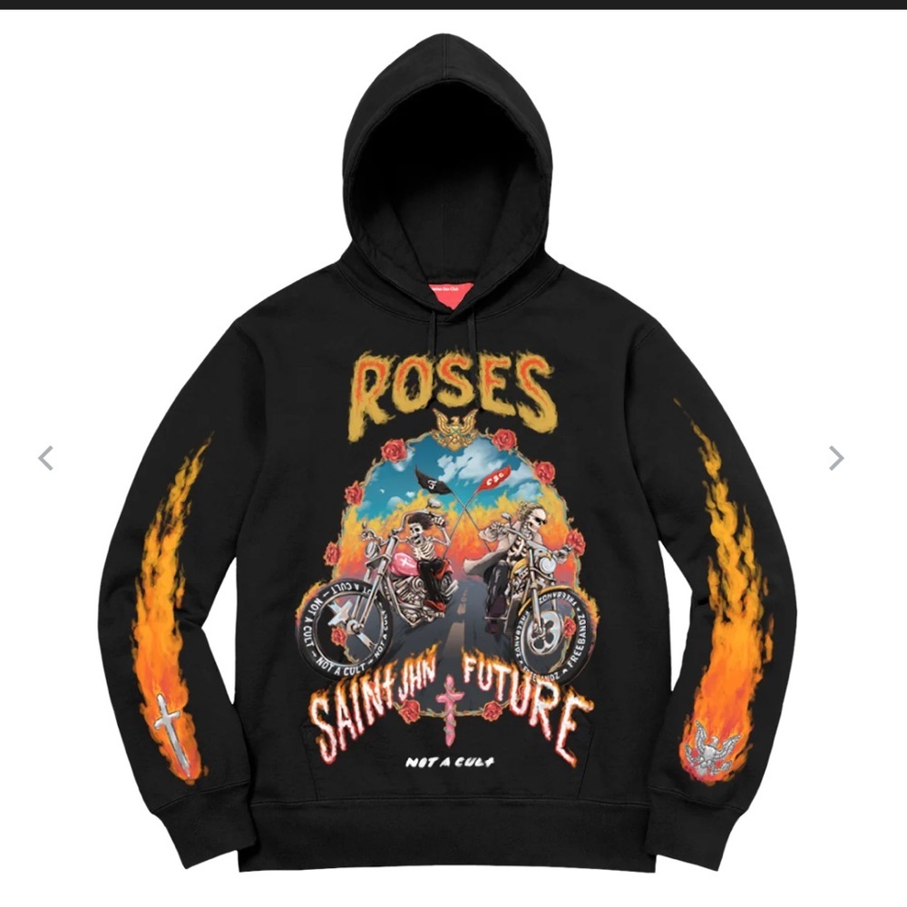 NOT A CULT X FREEBANDZ ROSES HOODIE Large